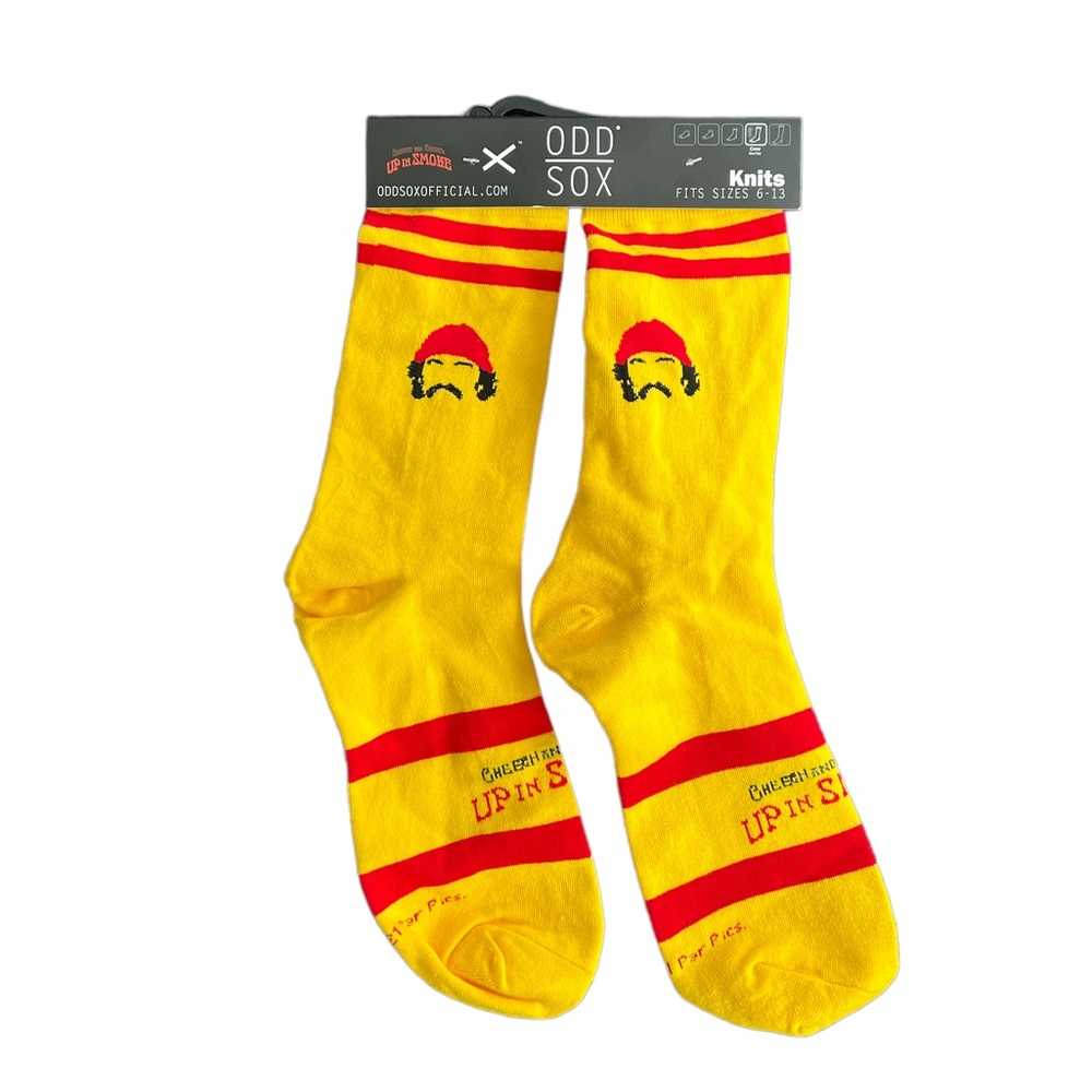 Odd Sox Men’s Crew Yellow Cheech & Chong Socks Fits sizes 6-13